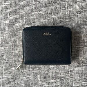A.P.C. Saffiano Leather Compact Wallet